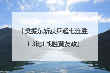 樊振东斩获乒超七连胜！3比1战胜黄友政