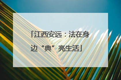 江西安远：法在身边“典”亮生活