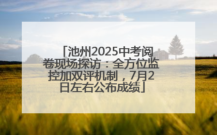 池州2025中考阅卷现场探访：全方位监控加双评机制，7月2日左右公布成绩
