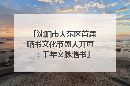 沈阳市大东区首届晒书文化节盛大开幕：千年文脉遇书