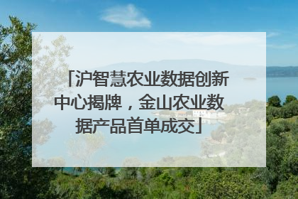 沪智慧农业数据创新中心揭牌，金山农业数据产品首单成交