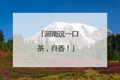 河南这一口茶，真香！