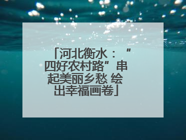 河北衡水：“四好农村路”串起美丽乡愁 绘出幸福画卷