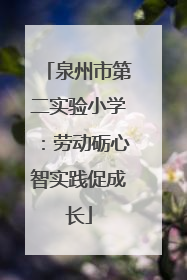 泉州市第二实验小学：劳动砺心智实践促成长