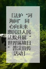 法护“河海间” 同心向未来 惠民县人民法院开展“世界环境日”普法宣传活动