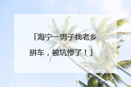 海宁一男子找老乡拼车，被坑惨了！