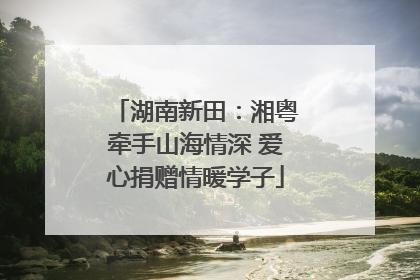 湖南新田：湘粤牵手山海情深 爱心捐赠情暖学子