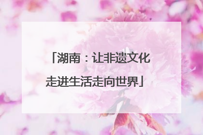 湖南：让非遗文化走进生活走向世界