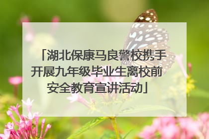 湖北保康马良警校携手开展九年级毕业生离校前安全教育宣讲活动