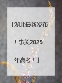 湖北最新发布！事关2025年高考！