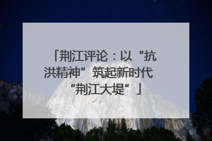 荆江评论：以“抗洪精神”筑起新时代“荆江大堤”