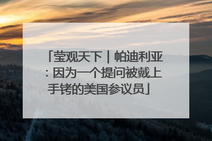 莹观天下｜帕迪利亚：因为一个提问被戴上手铐的美国参议员