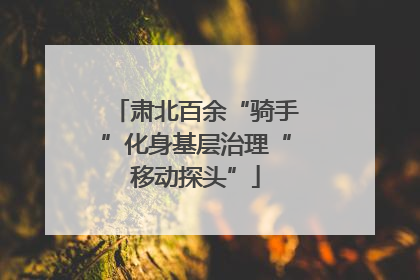 肃北百余“骑手”化身基层治理“移动探头”