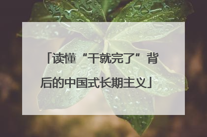 读懂“干就完了”背后的中国式长期主义