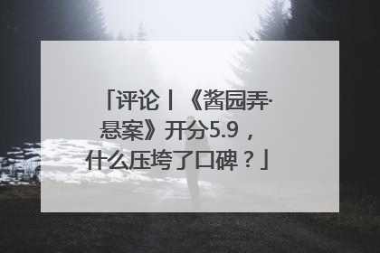 评论丨《酱园弄·悬案》开分5.9，什么压垮了口碑？
