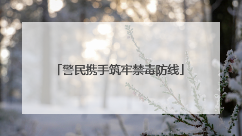 警民携手筑牢禁毒防线