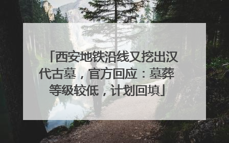 西安地铁沿线又挖出汉代古墓，官方回应：墓葬等级较低，计划回填