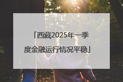 西藏2025年一季度金融运行情况平稳