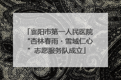 襄阳市第一人民医院“杏林春雨・雪域仁心”志愿服务队成立