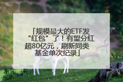 规模最大的ETF发“红包”了！有望分红超80亿元，刷新同类基金单次纪录