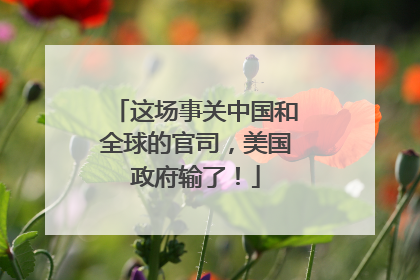 这场事关中国和全球的官司，美国政府输了！