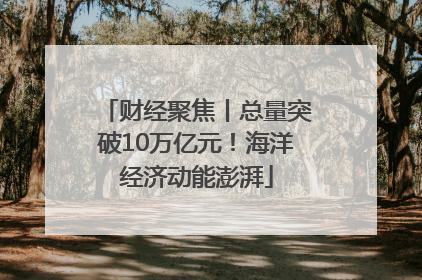 财经聚焦丨总量突破10万亿元！海洋经济动能澎湃