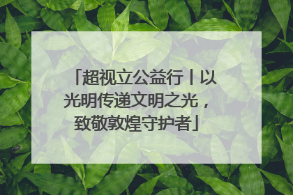 超视立公益行丨以光明传递文明之光，致敬敦煌守护者