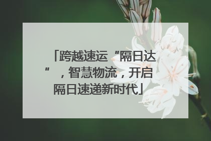跨越速运“隔日达”，智慧物流，开启隔日速递新时代