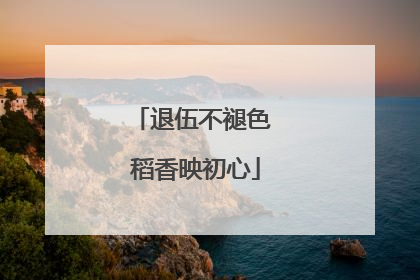 退伍不褪色 稻香映初心
