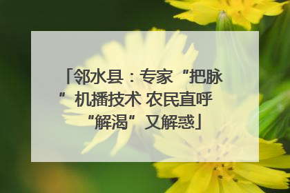 邻水县：专家“把脉”机播技术 农民直呼“解渴”又解惑
