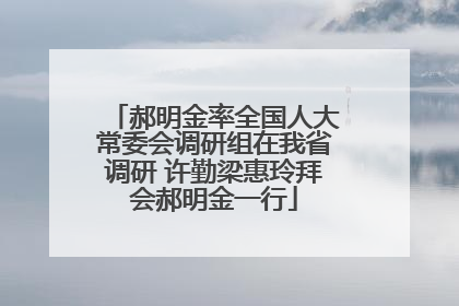 郝明金率全国人大常委会调研组在我省调研 许勤梁惠玲拜会郝明金一行
