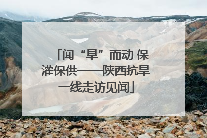 闻“旱”而动 保灌保供——陕西抗旱一线走访见闻