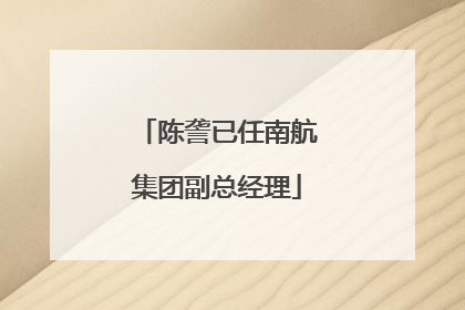 陈詟已任南航集团副总经理