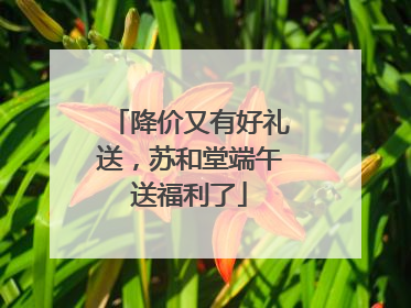 降价又有好礼送，苏和堂端午送福利了