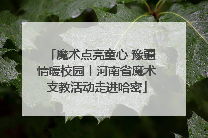 魔术点亮童心 豫疆情暖校园丨河南省魔术支教活动走进哈密