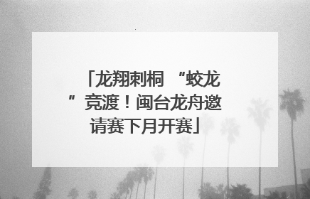 龙翔刺桐 “蛟龙”竞渡！闽台龙舟邀请赛下月开赛