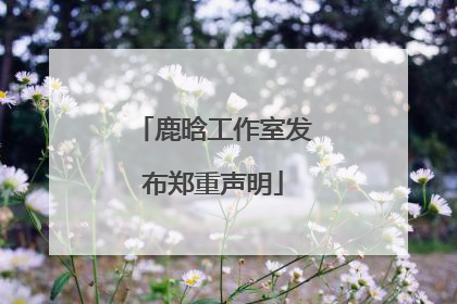 鹿晗工作室发布郑重声明