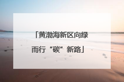 黄渤海新区向绿而行“碳”新路