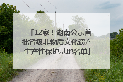 12家！湖南公示首批省级非物质文化遗产生产性保护基地名单