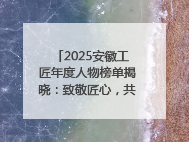 2025安徽工匠年度人物榜单揭晓：致敬匠心，共谱创新华章