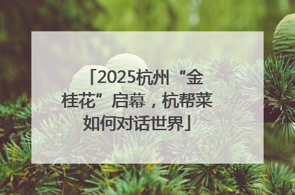 2025杭州“金桂花”启幕，杭帮菜如何对话世界