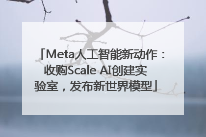 Meta人工智能新动作：收购Scale AI创建实验室，发布新世界模型