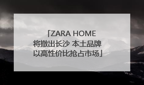 ZARA HOME将撤出长沙 本土品牌以高性价比抢占市场